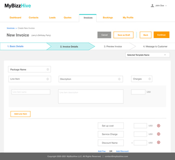 MyBizzHive’s invoices management CRM tool to view invoices details in one place